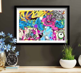 Wallity Cuadro Decorativo Multicolor Enmarcado en MDF 38 x 53 cm